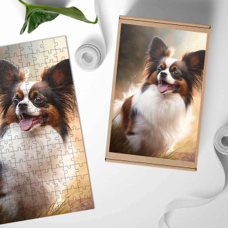Dřevěné puzzle Papillon akvarel