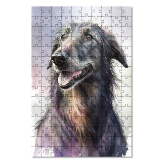 Dřevěné puzzle Skotský deerhound akvarel