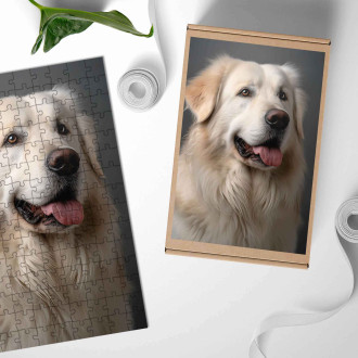 Dřevěné puzzle Pyrenejský horský pes realistic