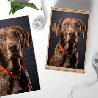 Dřevěné puzzle Plott Hound realistic