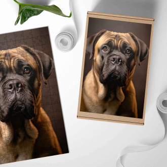 Dřevěné puzzle Bullmastiff realistic