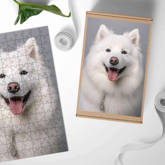 Dřevěné puzzle Samojed realistic