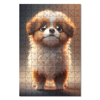 Dřevěné puzzle Lowchen animovaný