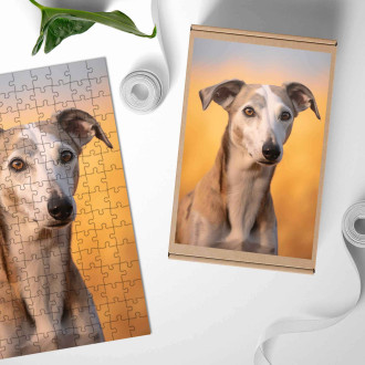 Dřevěné puzzle Chrt realistic