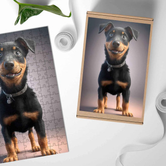 Dřevěné puzzle Beauceron animovaný