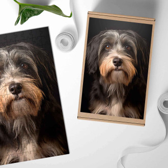 Dřevěné puzzle Tibetský teriér realistic