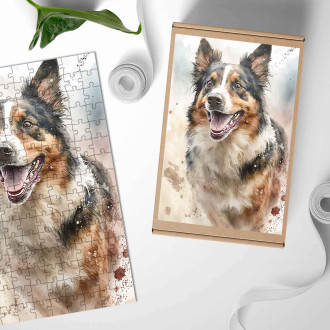 Dřevěné puzzle Belgický Laekenoi akvarel