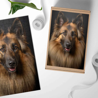 Dřevěné puzzle Belgický Tervuren realistic