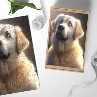 Dřevěné puzzle Anatolský pastevecký pes animovaný