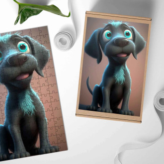 Dřevěné puzzle Sloughi animovaný