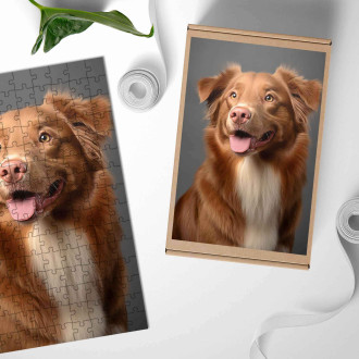 Dřevěné puzzle Nova Scotia Duck Toll Retriever realistic