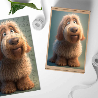 Dřevěné puzzle Otterhound animovaný