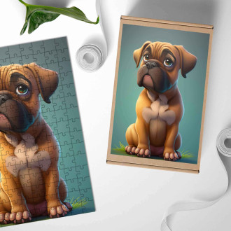 Dřevěné puzzle Boerboel animovaný
