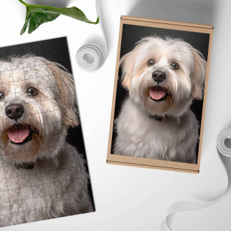 Dřevěné puzzle Cotons de Tulear realistic