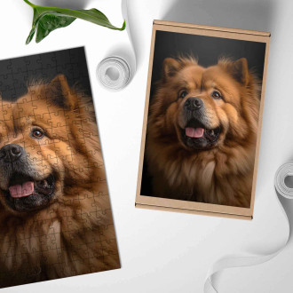 Dřevěné puzzle Čau čau realistic