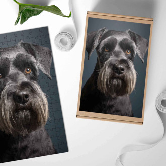 Dřevěné puzzle Knírač standartní realistic