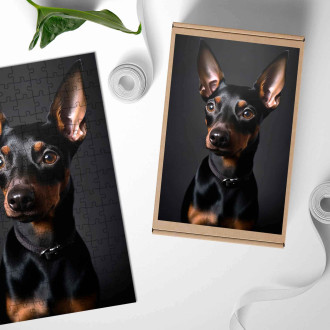 Dřevěné puzzle Miniaturní pinč realistic