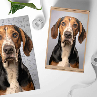 Dřevěné puzzle Treeing Walker Coonhound realistic