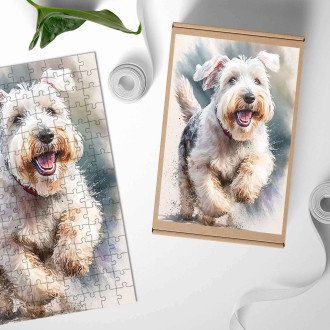 Dřevěné puzzle Sealyhamský teriér akvarel