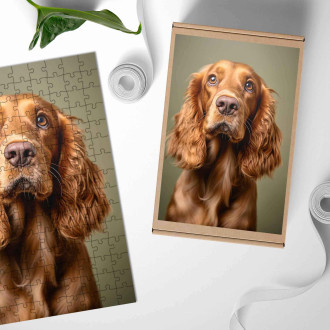 Dřevěné puzzle Anglický kokršpaněl realistic
