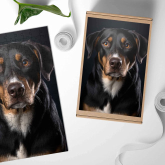 Dřevěné puzzle Entlebucherský salašnický pes realistic