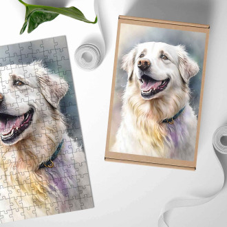 Dřevěné puzzle Lagotti Romagnoli akvarel