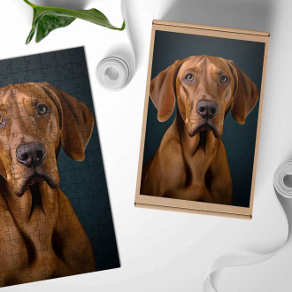 Dřevěné puzzle Redbone Coonhound realistic