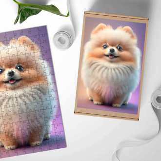 Dřevěné puzzle Pomeranian animovaný