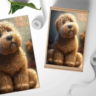 Dřevěné puzzle Soft Coated Wheaten Terrier animovaný