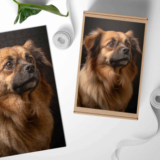 Dřevěné puzzle Tibetský španěl realistic