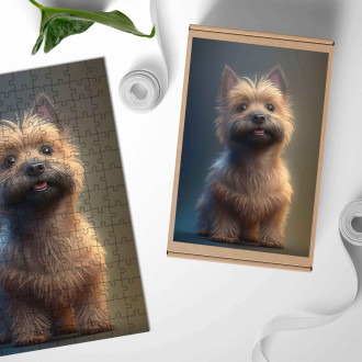 Dřevěné puzzle Cairn teriér animovaný