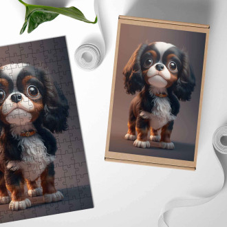 Dřevěné puzzle Anglický toy španěl animovaný
