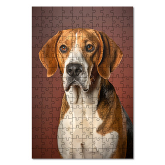 Dřevěné puzzle Anglický Foxhound realistic
