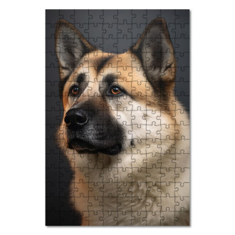 Dřevěné puzzle Akita realistic