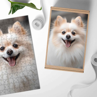 Dřevěné puzzle Pomeranian realistic