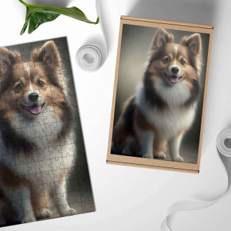 Dřevěné puzzle Islandský ovčák animovaný