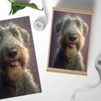 Dřevěné puzzle Irský vlkodav animovaný