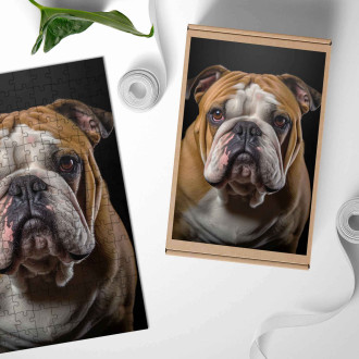 Dřevěné puzzle Buldok realistic