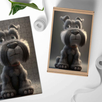 Dřevěné puzzle Knírač standartní animovaný