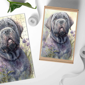 Dřevěné puzzle Neapolský mastif akvarel