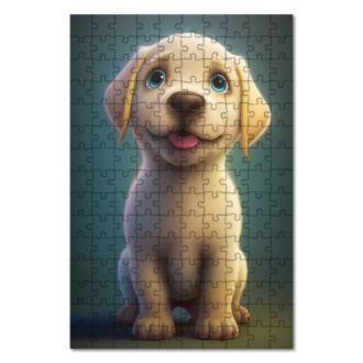Dřevěné puzzle Labradorský retrívr animovaný