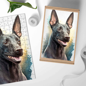 Dřevěné puzzle Xoloitzcuintli akvarel