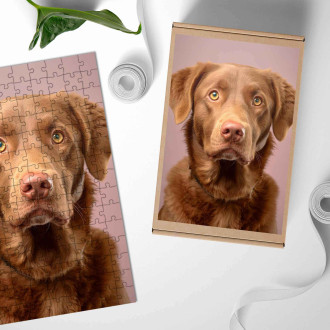 Dřevěné puzzle Chesapeake Bay retrívr realistic