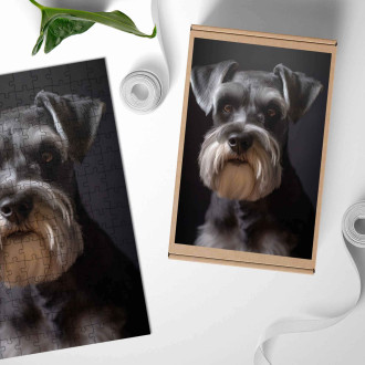 Dřevěné puzzle Malý knírač realistic