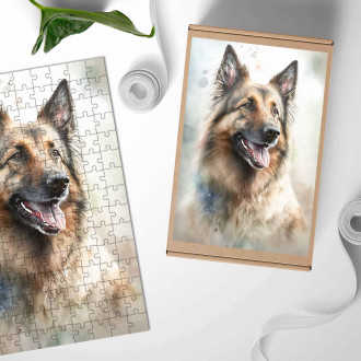 Dřevěné puzzle Belgický Tervuren akvarel