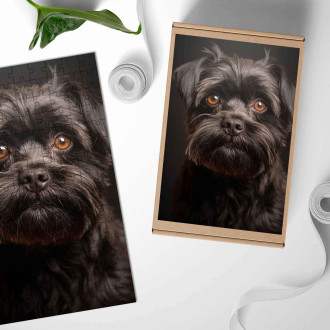 Dřevěné puzzle Affenpinscher pes realistic