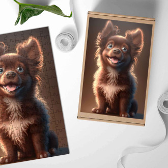 Dřevěné puzzle Mudi animovaný