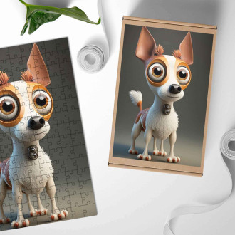 Dřevěné puzzle Toy Fox Teriér animovaný