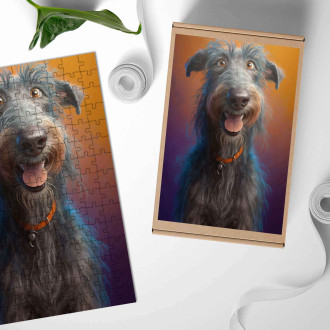 Dřevěné puzzle Skotský deerhound animovaný