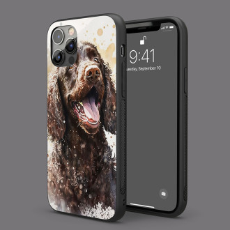 Irský vodní španěl akvarel